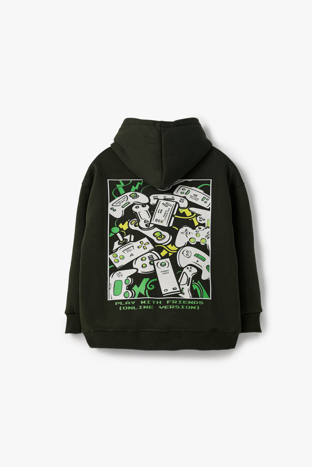 Play With Friends Hoodie – Olive Green